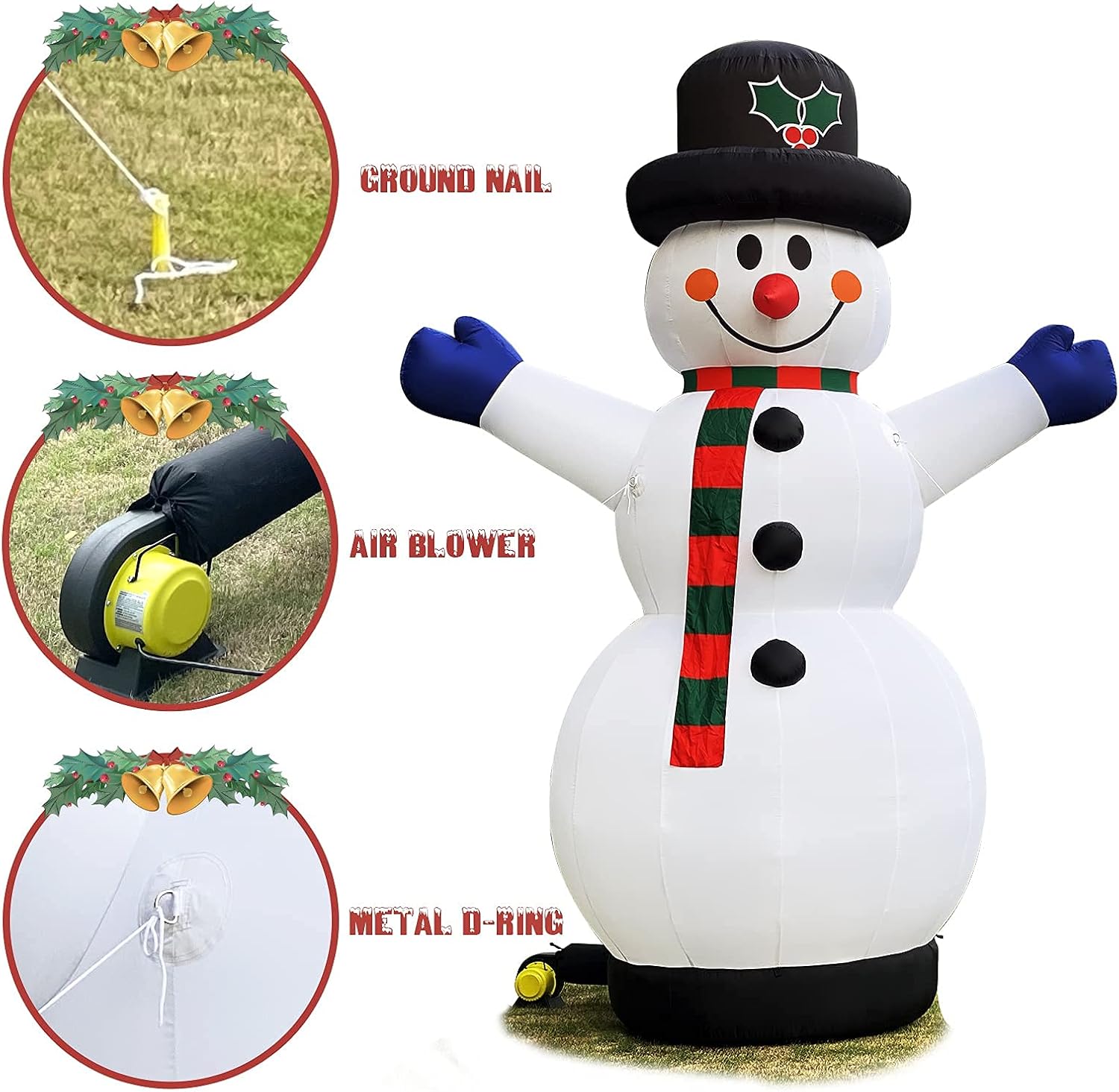 OZIS Giant 33Ft Premium Inflatable Snowman with Blower for Festival Yard Decoration Outdoor Yard Lawn Party Blow Up Decoration