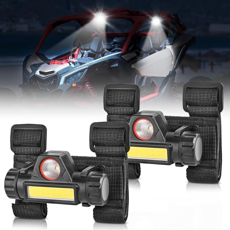 Luz interna LED de teto Nilight para UTV com 2 modos, barra de proteção de 1,5 a 2,0 polegadas – 2 unidades