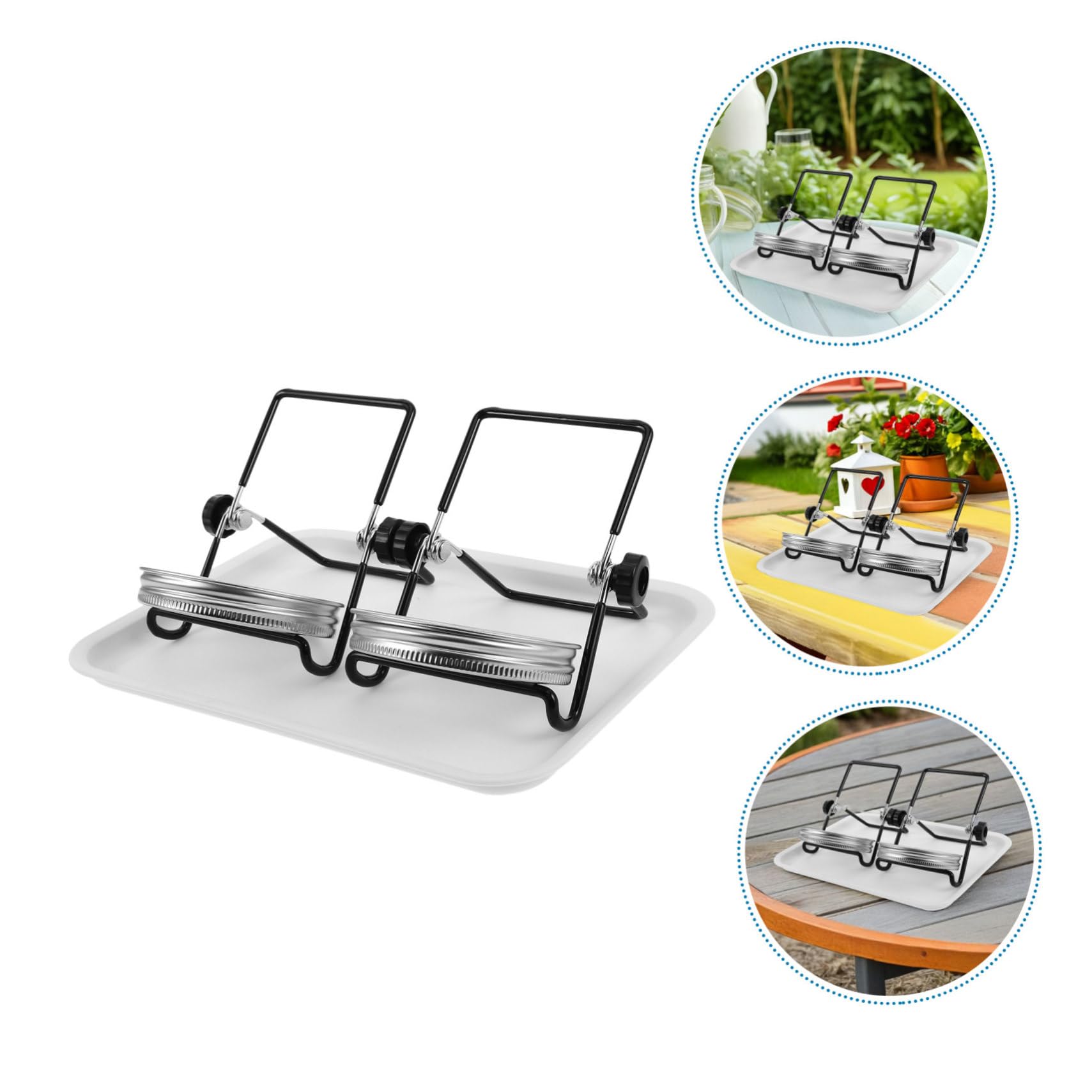 HANABASS 2 Juegos Kit de Germinación para Tarros de Boca Ancha con Tapas y Malla de Acero Inoxidable Soporte y Bandeja para Brotes Ventilación Óptima y Fácil Limpieza para Cultivo Casa
