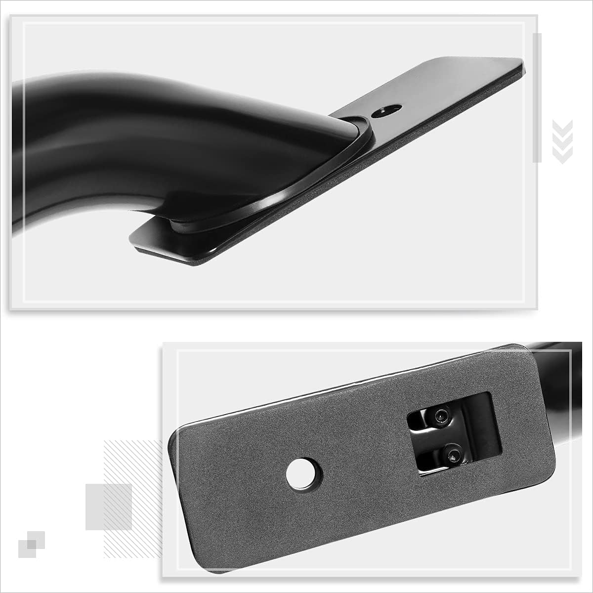 58.5 Inch Black Truck Bed Side Rails Bars w/Stake Holes Compatible with 07-13 Silverado Sierra 1500 68"-69" Bed