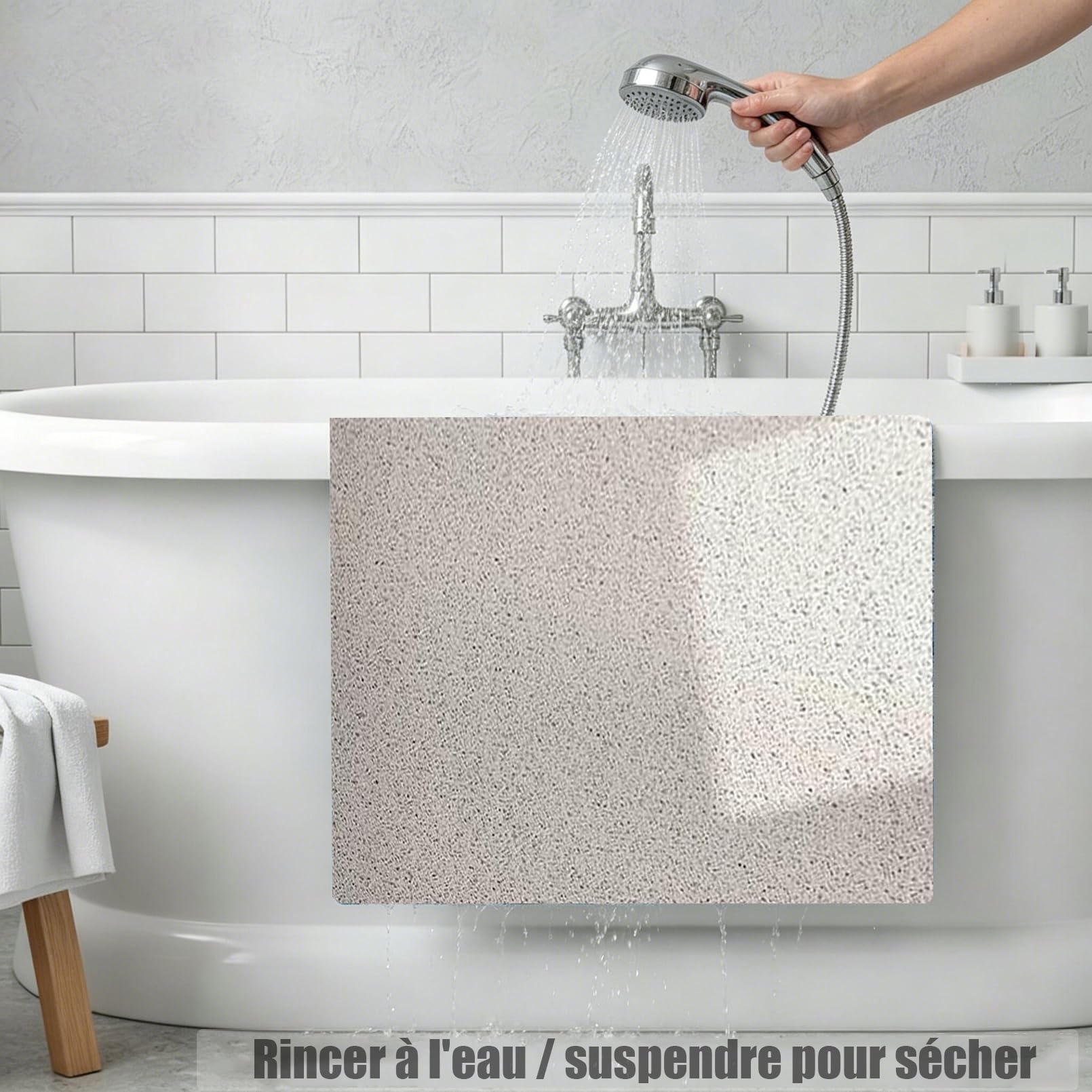 Tapis Baignoire antidérapant 80x120 Tapis de Douche antidérapant Tapis antidérapant Douche Simplicité Moderne PVC Doux et Confortable，Haute perméabilité