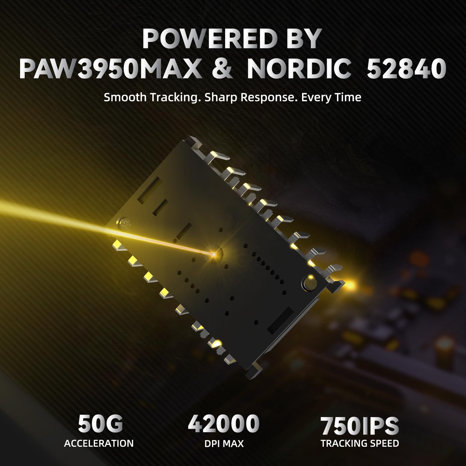 ATTACK SHARK R11 ULTRA Bezprzewodowa Myszka Gamingowa z Włókna Węglowego, 8000Hz, 49g Ultra Lekka, 42000 DPI, 20000 FPS, PAW3950MAX, Nordic 52840, Powłoka Ice-Feel, BT/2.4G/Przewodowa, Weave Black