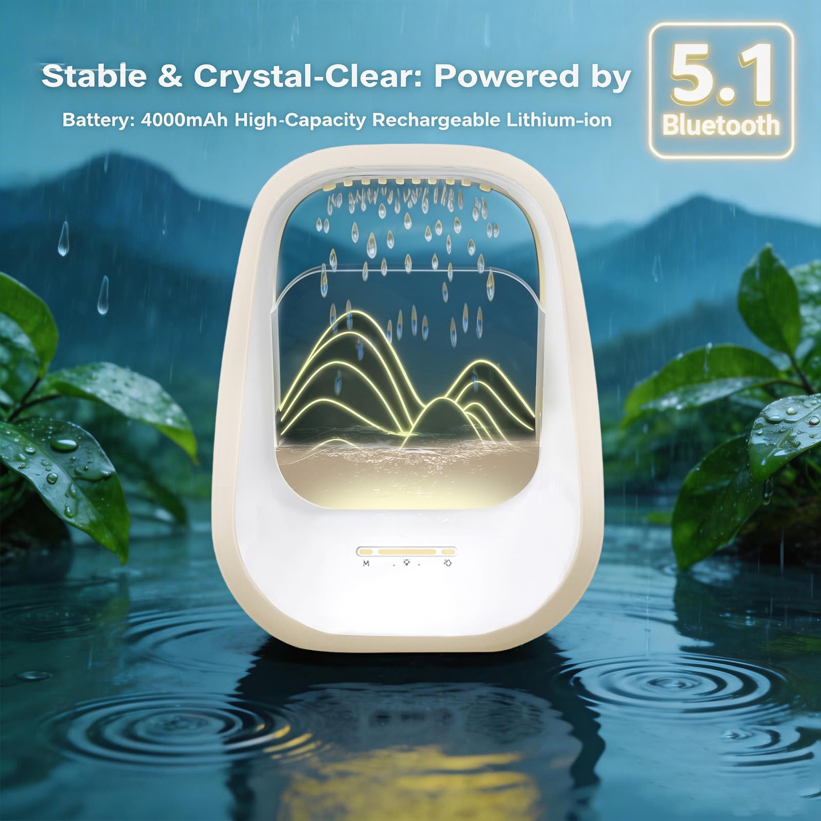 Máquina de ruido blanco de gotas de lluvia con humidificador y
