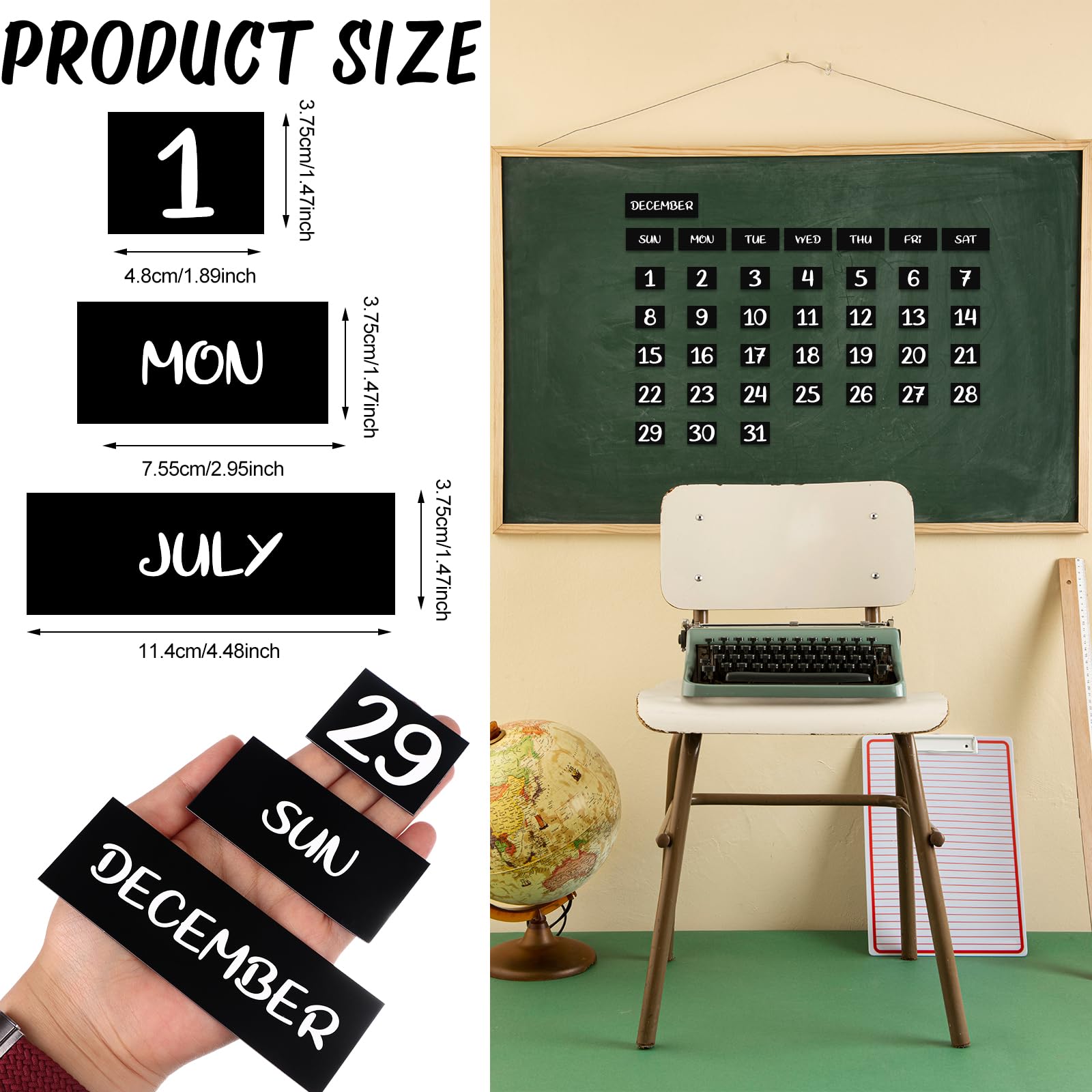 Haiabei 50 Pcs LARGE SIZE Magnetic Days of The Week and Months, Magnetic Calendar for Fridge and Whiteboard - Image 2