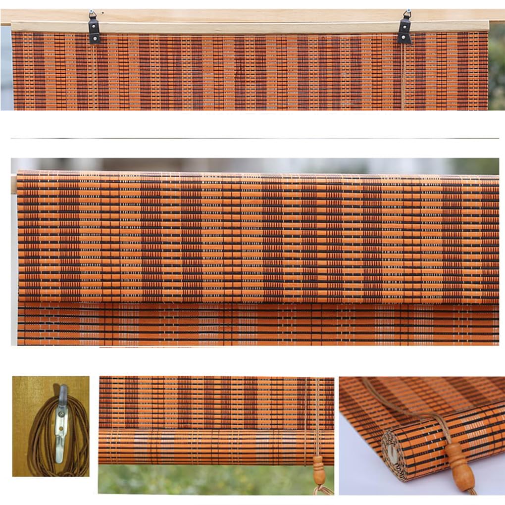 Jaloezieën en verduisteringsgordijnen met bruine gordijnen 60 x 160 cm Bamboe Jaloezieën en verduisteringsgordijnen met bruine gordijnen 60 x 160 cm Bamboe