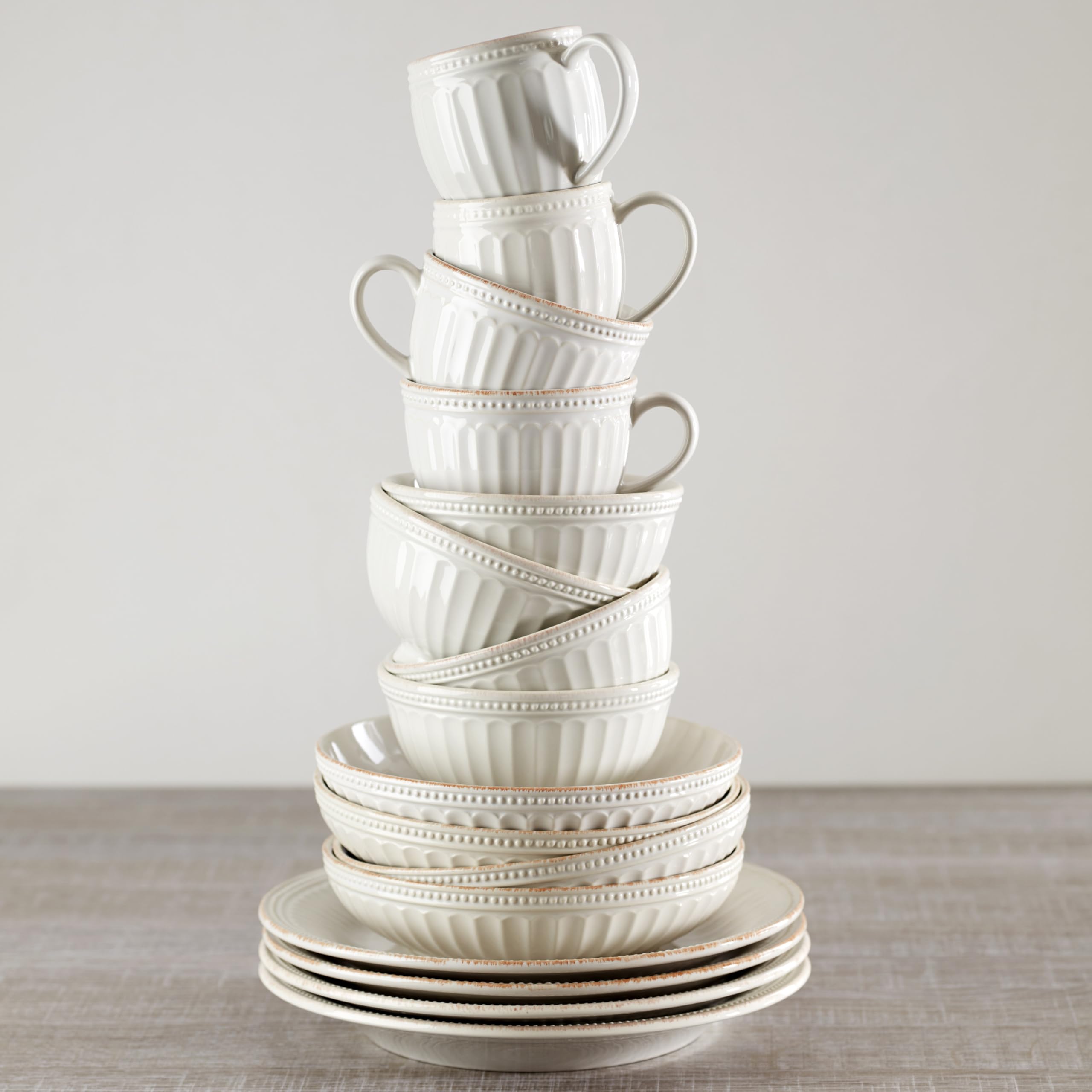 Amazon.com: Lenox French Perle Groove 2-Piece Latte Mug Set, 2.30