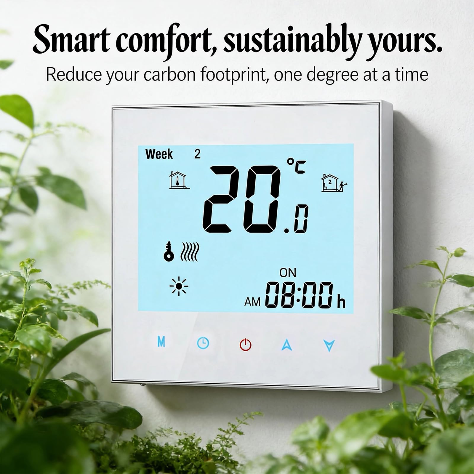 Smart WiFi Boiler Termostat grzewczy Programowalny kontroler temperatury dotykowy Termoregulator 5A 95-240V, połączony z Alexa, Google Home.
