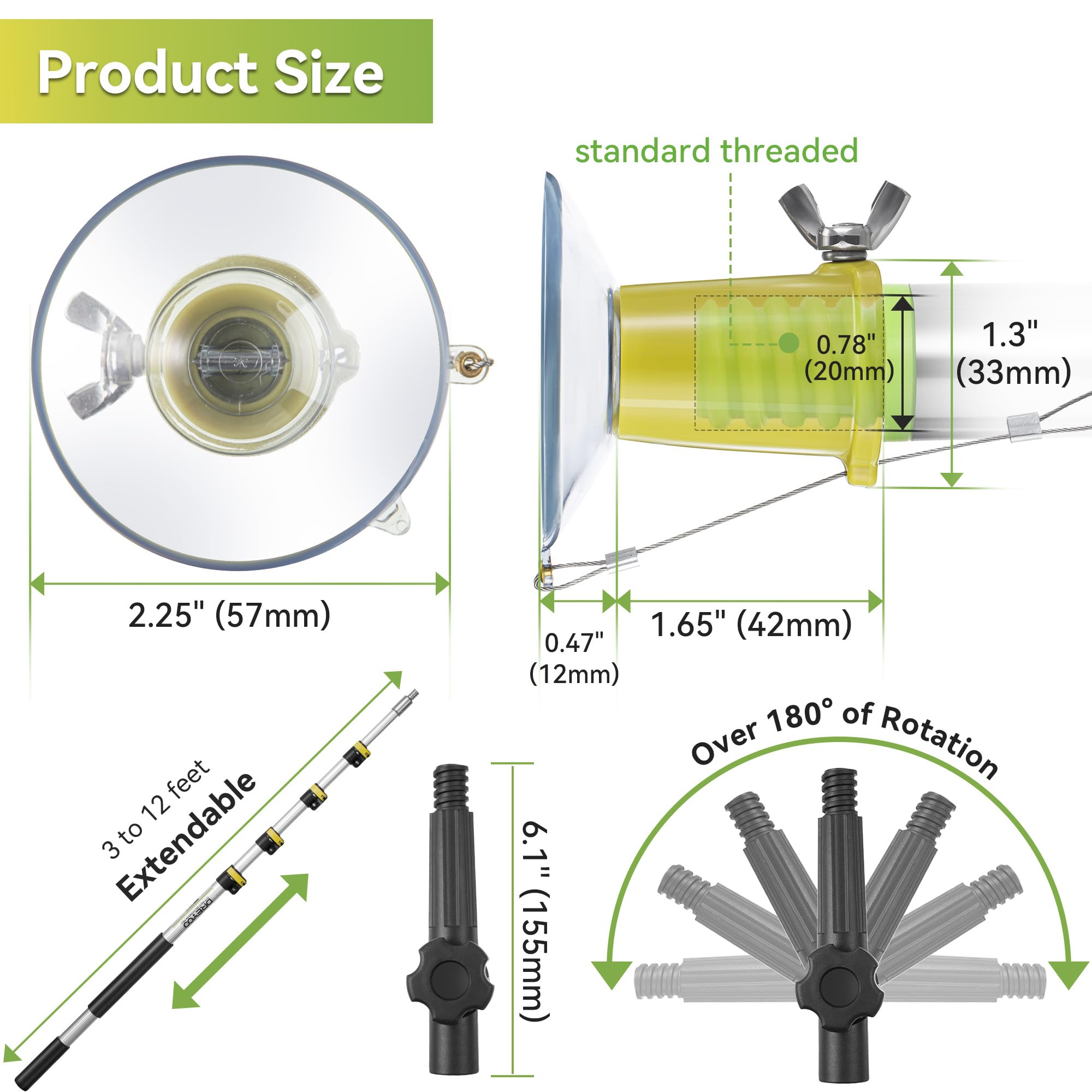 Dreyoo Light Bulb Changer for High Ceilings and Recessed Lights w/ 3 to