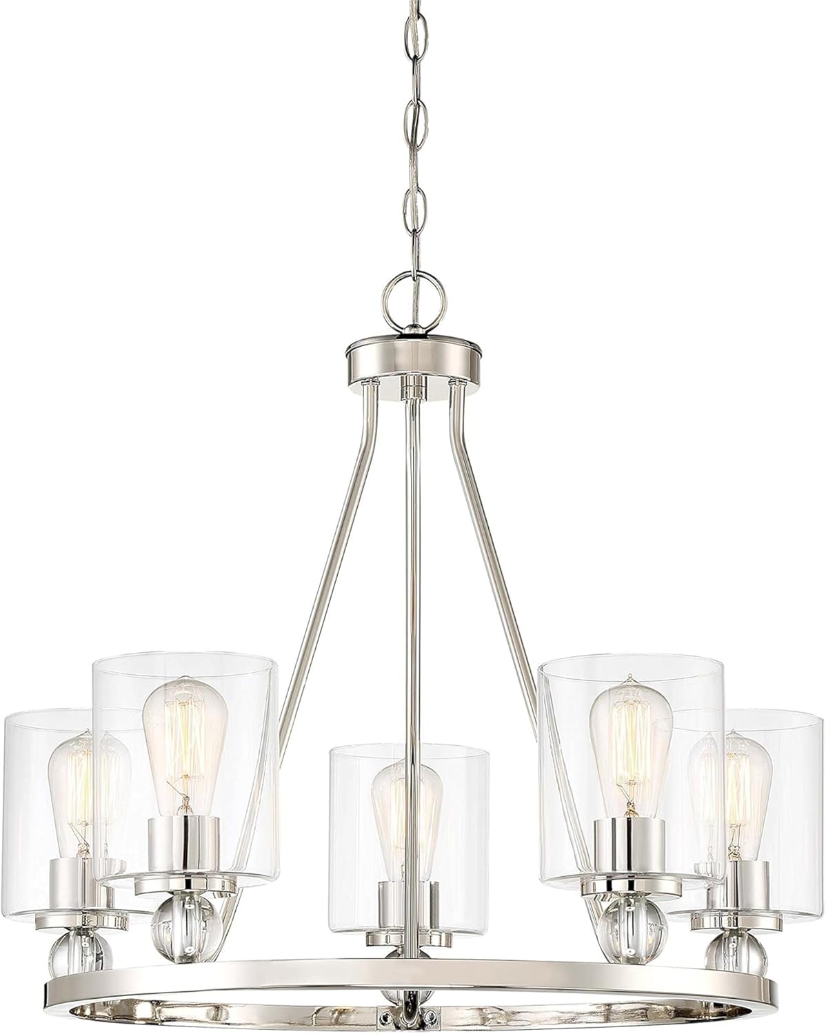 Minka Lavery 3075-613 Studio 5 Chandelier, 5-Light, 300 Total Watts, 25.5-in H x 22-in W, Polished Nickel