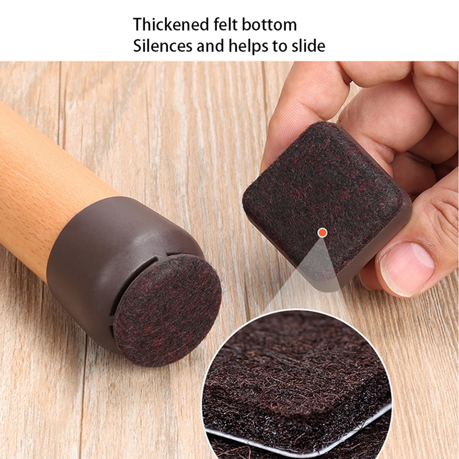 Protectores de patas de muebles, tapas de patas de silla, almohadillas de goma para sillas y patas de mesa, almohadillas inferiores de fieltro para suelos de madera dura, protegen tus muebles y suelos