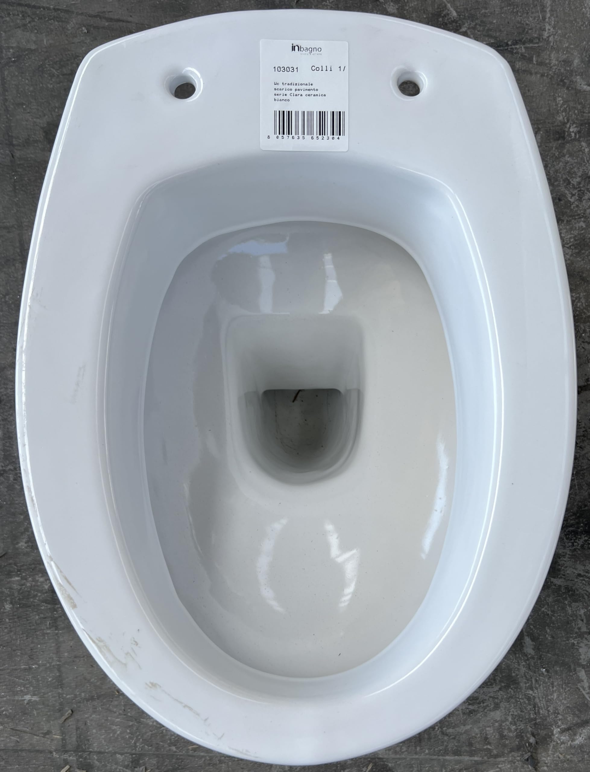 Inbagno Clara Vaso WC a Terra Ceramica Bianca Design Moderno