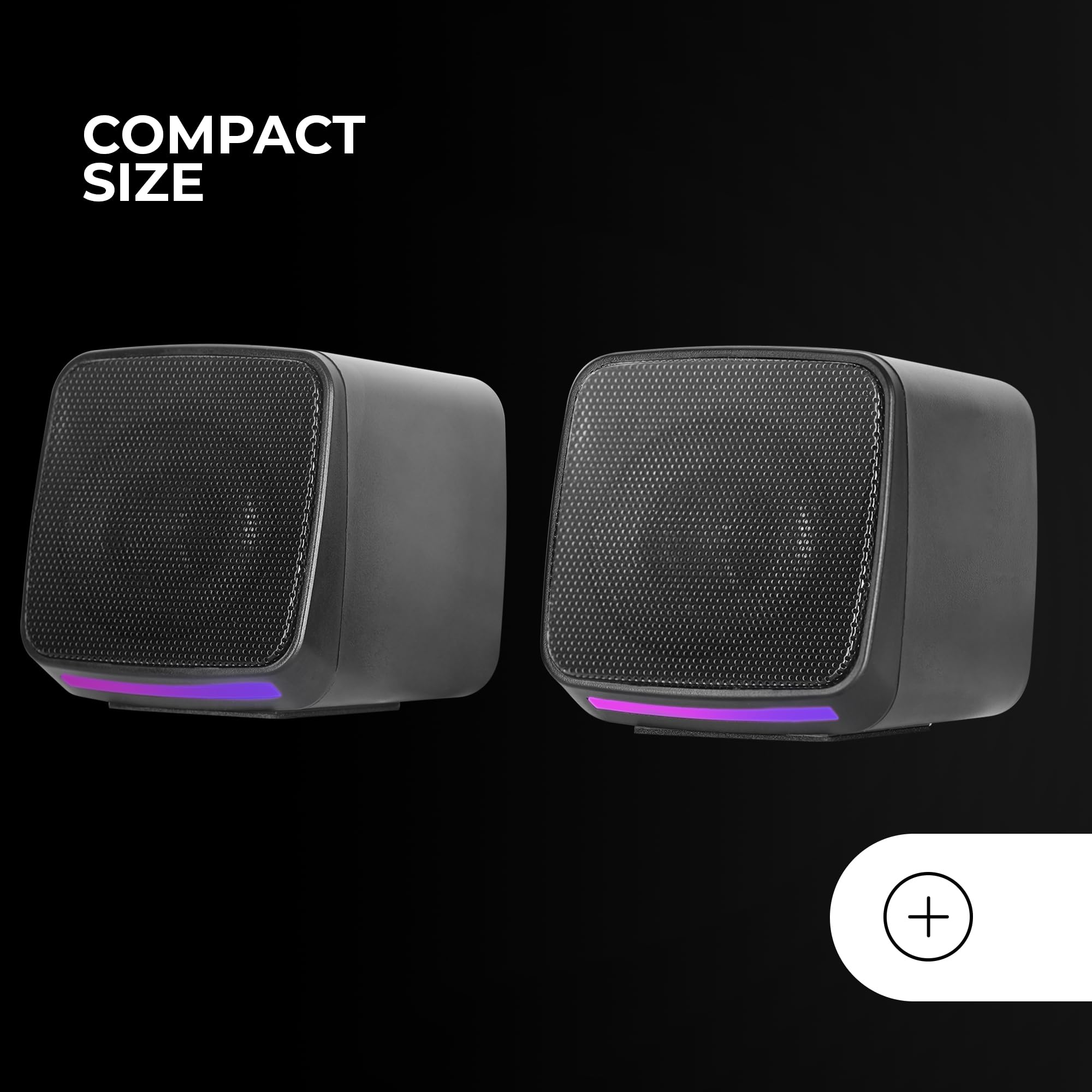 MARSGAMING MS-PRO, Altoparlanti Compatti 10W, RGB Flow Dinamica, Altoparlante PC con Controllo del Volume e Ingresso Jack 3.5mm, Altoparlanti Gaming Compatibili PC/Mac/Smartphone/Tablet, Nero
