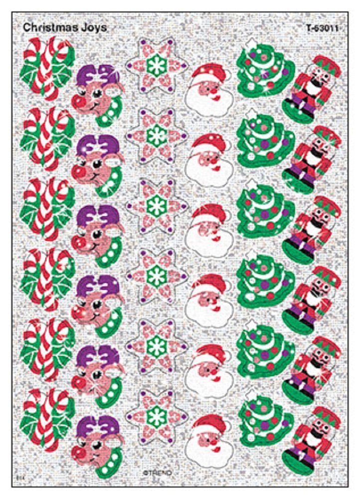 Trend EnterprisesInc. Christmas Joys Sparkle Stickers, 72 ct