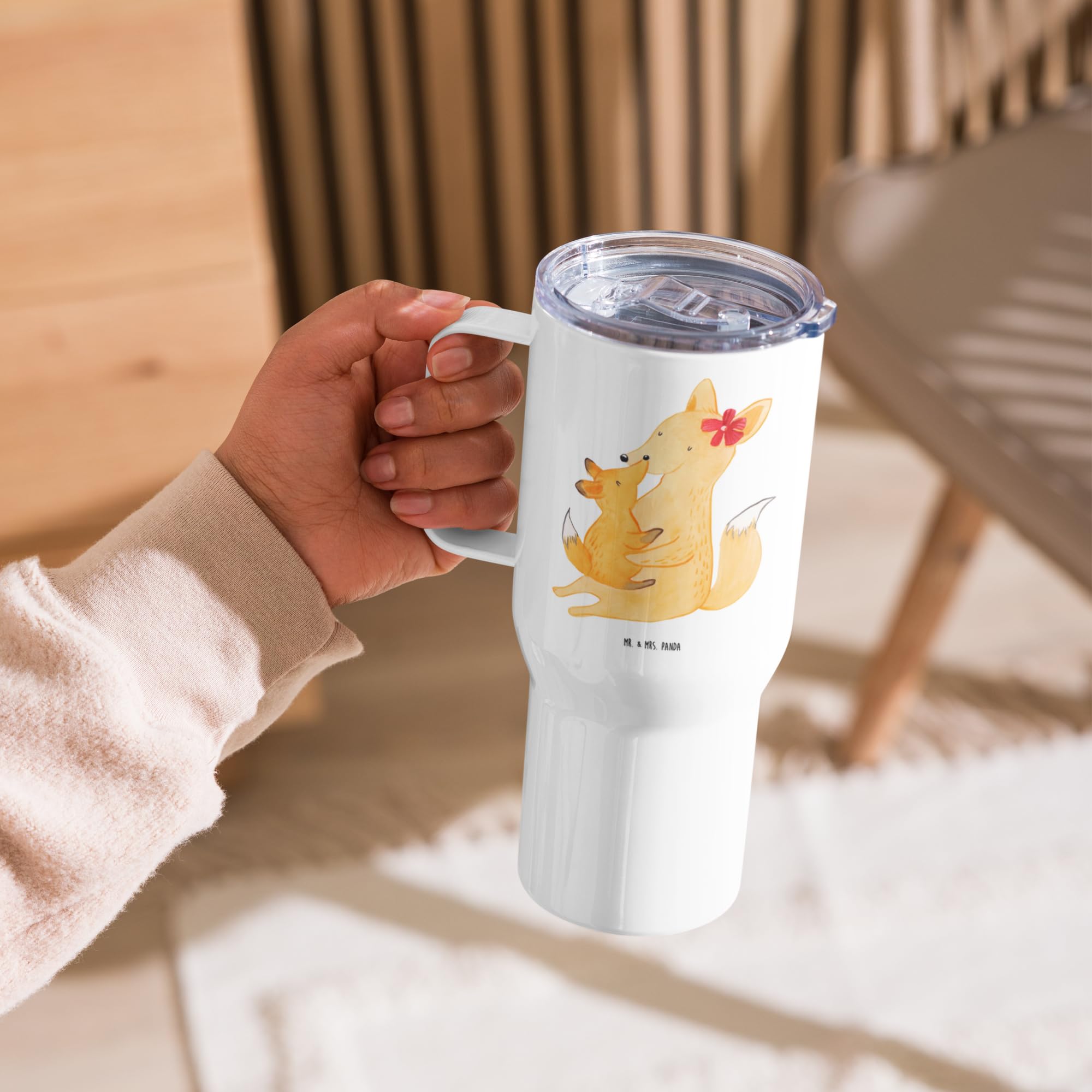 Mr. & Mrs. Panda Thermobecher Fuchs Mama - Geschenk, Teetasse, thermosbecher, Edelstahl Tasse, Schoß, Mutter, Muttertag, Tochter, getränkebecher, Kaffee-to-go-Becher