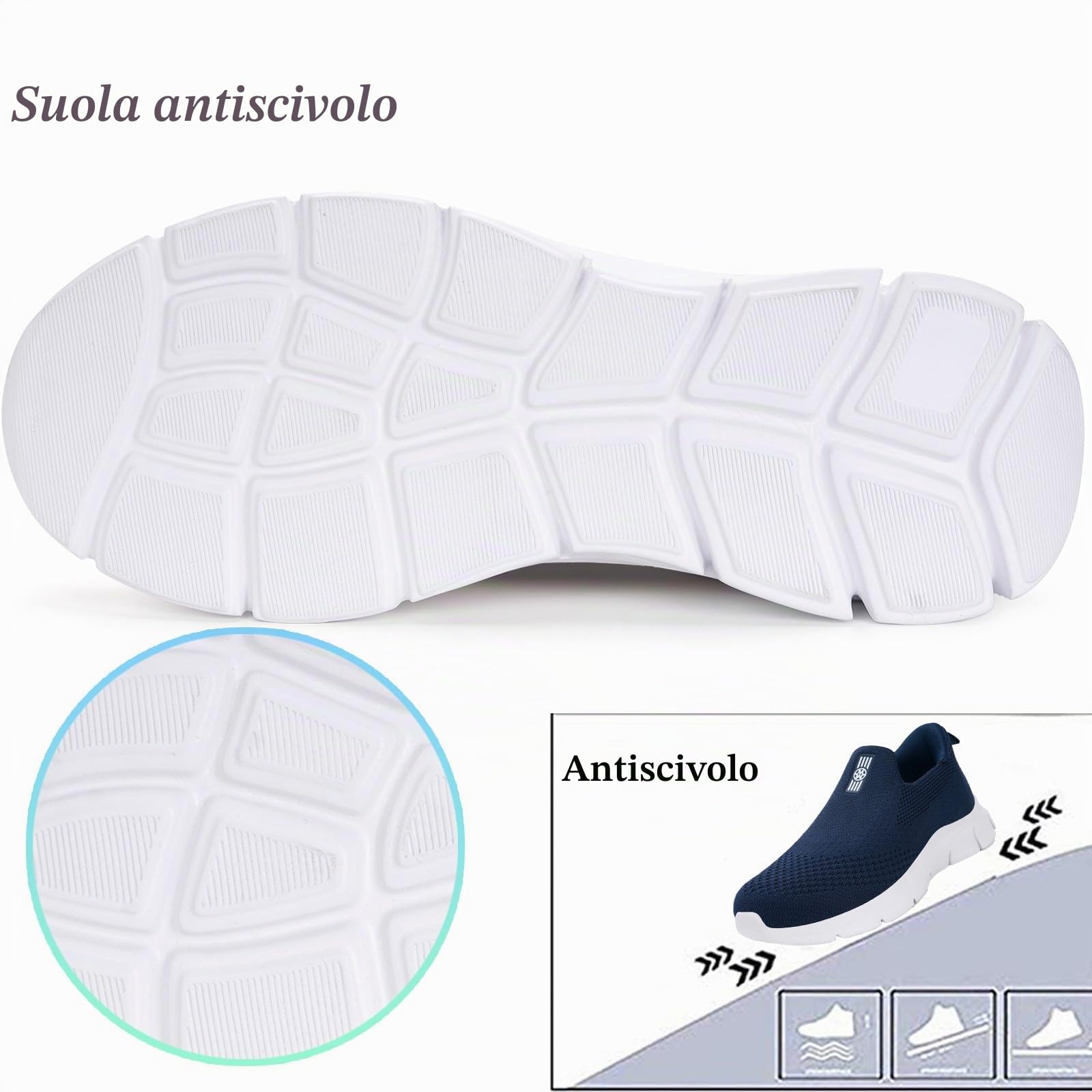 Gaatpot Knit Sneaker Donna Uomo Slips in Scarpe da Sportive | Scarpe da Camminata da Ginnastica Corsa Passeggio, Senza Lacci, Casual e Comode