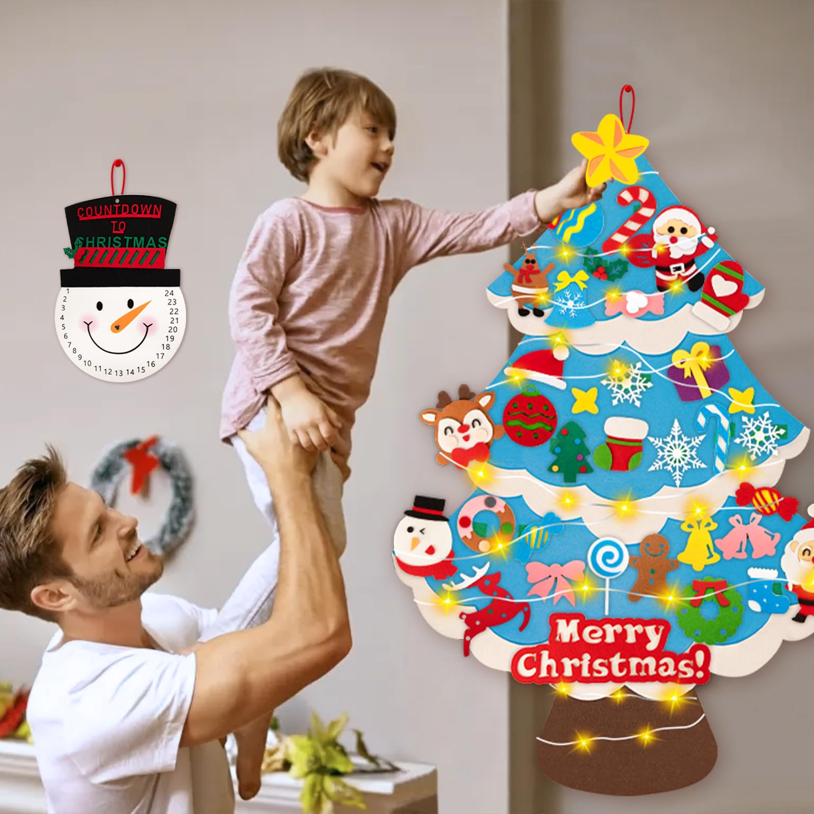 Sapin De Noël Feutrine, Montessori Noël, Feutrine A Decorer Feutre Sapin Noel Feutre Arbre Diy Avec 21pcs Ornements Detachables Et Led Lumieres Diy Sapin Noel En Feutrine Pour Enfant