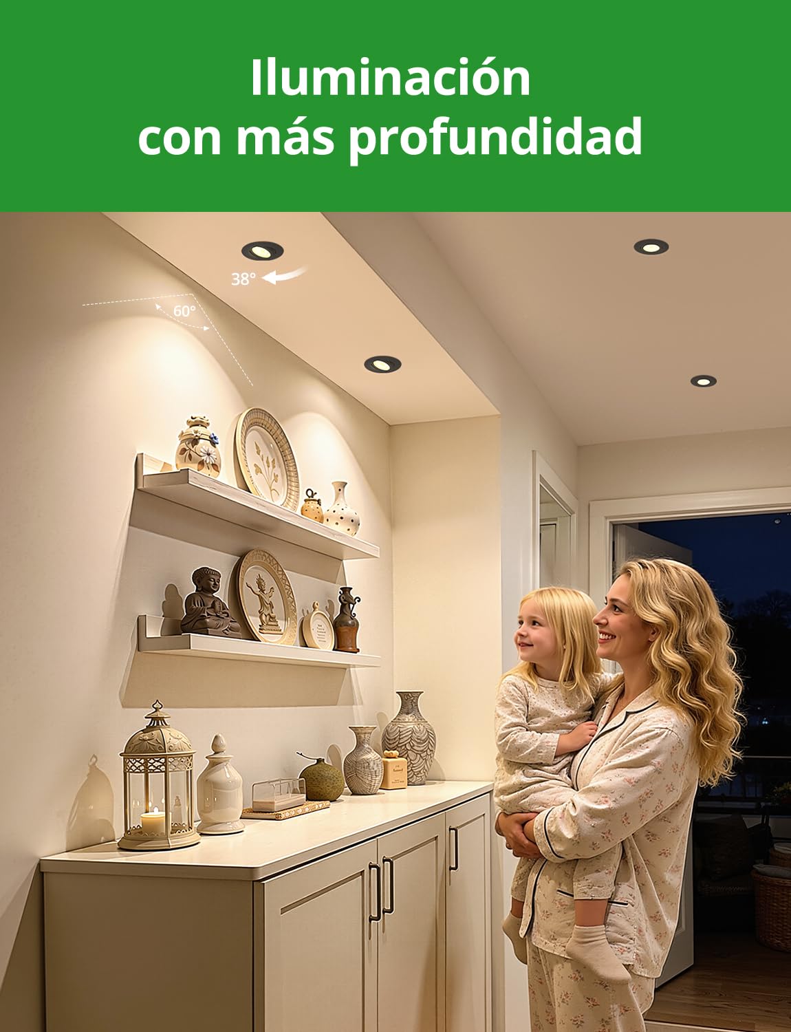 HOMEOW Ojos de Buey Led para Techo Focos Led Empotrable Techo Regulables Baño 6W Negro, Downlight LED 230V Corte Φ68mm - 80mm IP44 para Cocina Luz Calida Neutra Frío, 10 Pack
