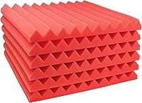 Vista 32 de JBER - Paquete de 48 paneles acústicos de espuma, cuñas de estudio autoadhesivas mejoradas de 1 x 12 x 12 pulgadas, acolchado insonorizante
