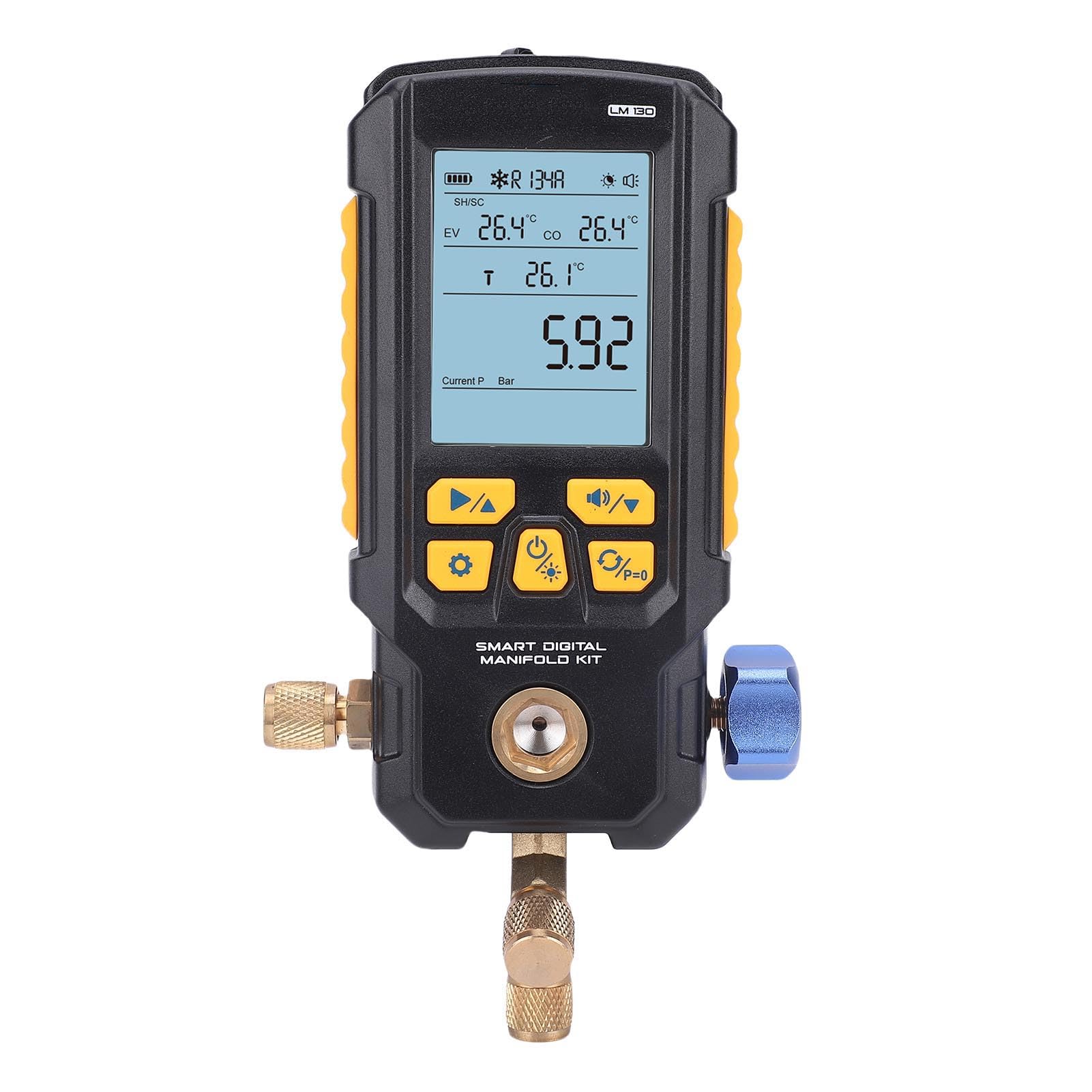 Vacuómetro Digital HVAC con Pantalla Transparente de 2,8 Pulgadas para Mantenimiento Preciso de la Refrigeración y Detección de Fugas - 0-870 Psi