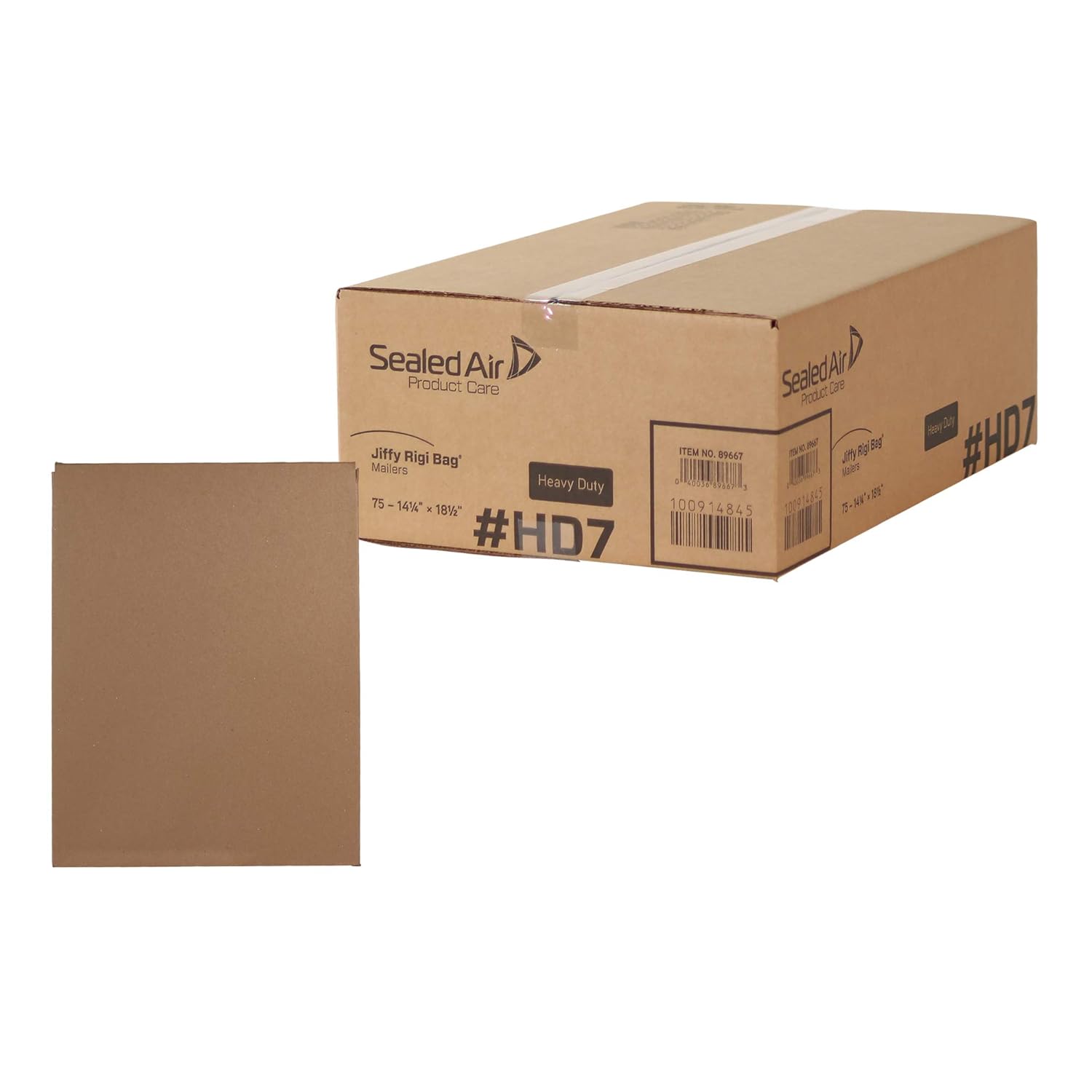 Jiffy Rigi Bag Mailer Kraft Laminated Fiberboard Construction, Bend + Fold + Crease Resistant