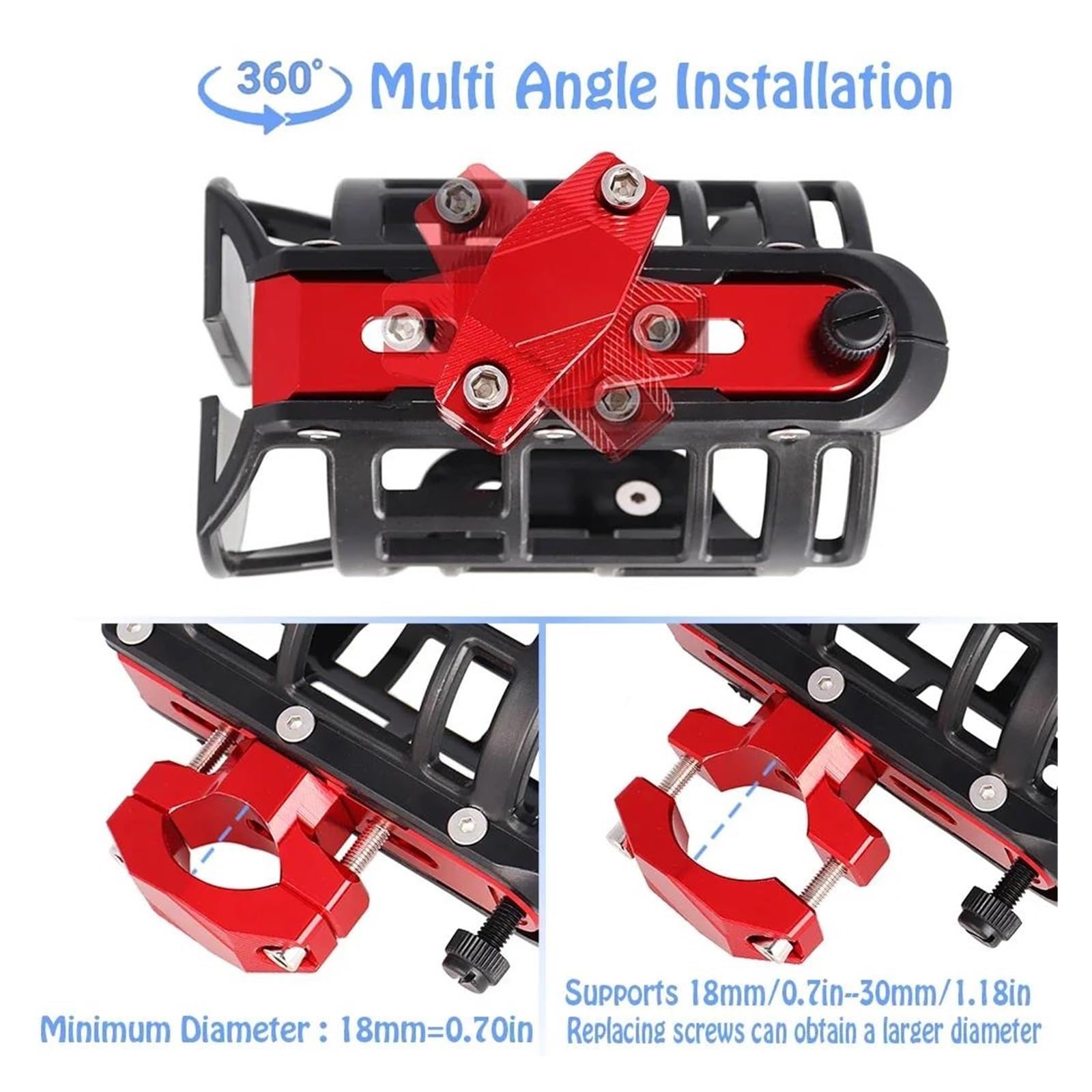 Portabidones Motocicleta para H PCX125 ADV350 ADV750 ADV160 ADV150. Portavasos para Bebidas, Botella De Agua Y Bebidas CNC para Motocicleta(Rojo)