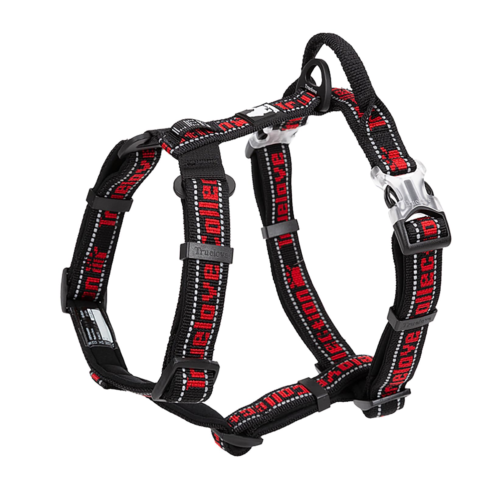 Truelove H-Type Dog Harness, Breathable & Reflective, Black/Red, XL