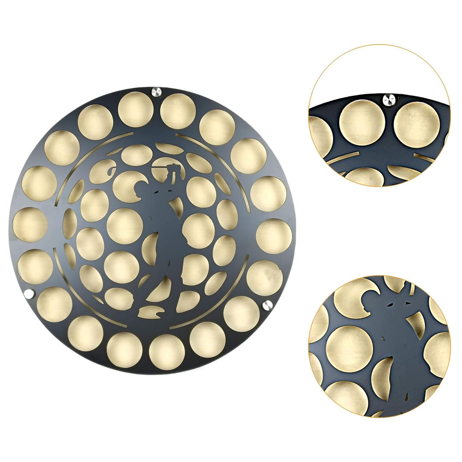 Amagogo Espositore Circolare per Palline da Golf, Porta Palline da Golf, Creativo, Decorazione da Parete Rotonda con Silhouette in Metallo, espositore da, Style a