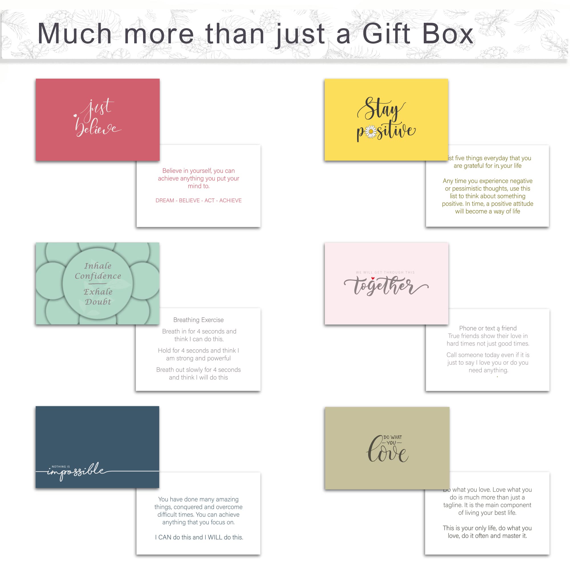 Mindfulness Gift, Positive Affirmation Cards with a Sterling Silver Necklace Set - Image 4