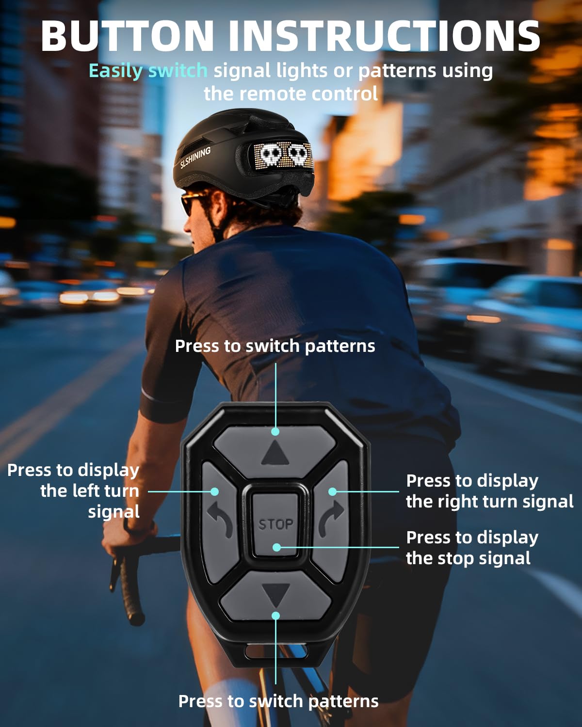 Casque LED Intelligent avec télécommande et Application,Texte et Motif DIY Personnalisable,avec Clignotant,résistant, étanche,léger, pour Hommes et Femmes Adultes,pour vélo