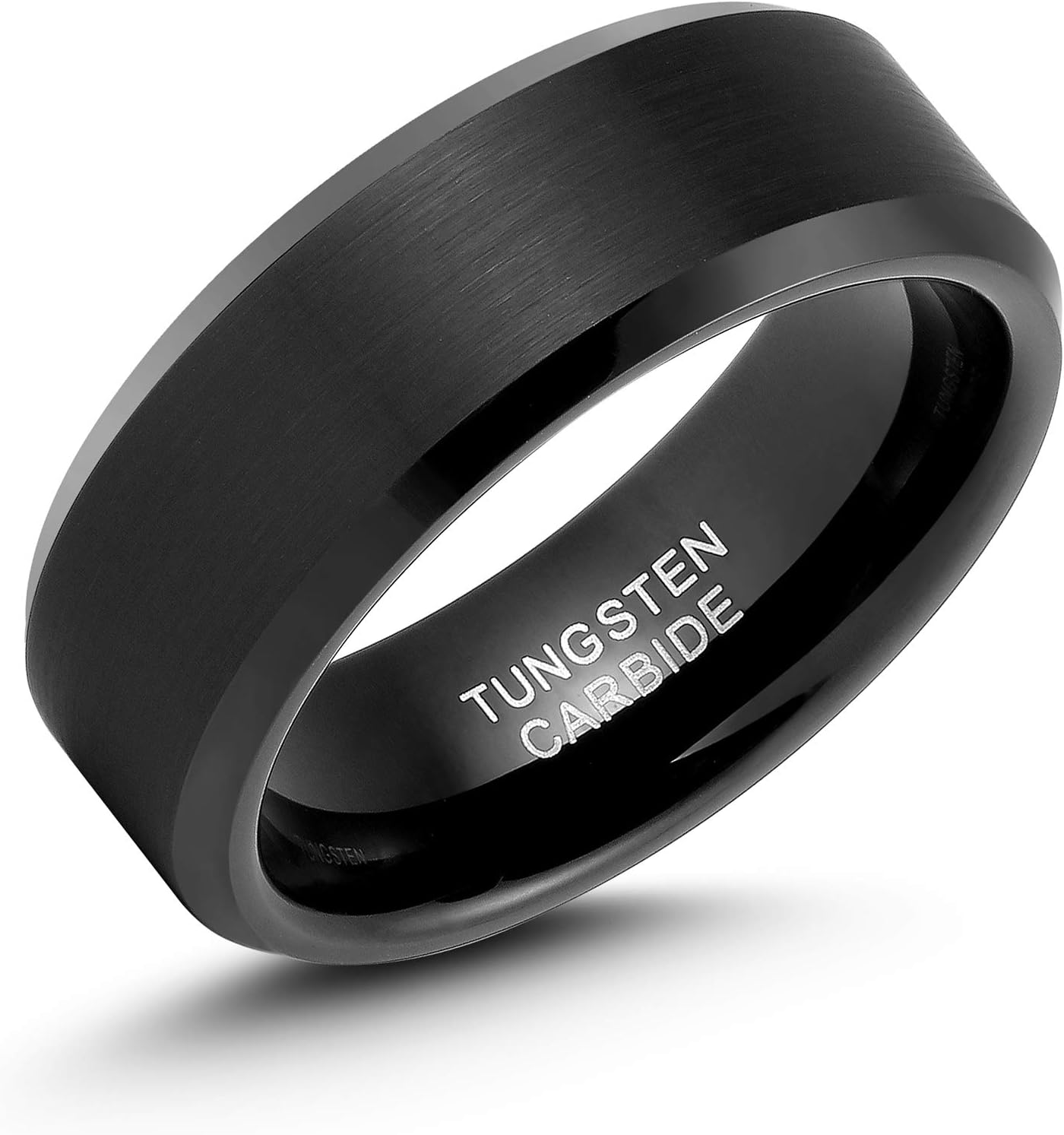 LerchPhi Engraved Custom Tungsten Rings For Men Wedding Band Personalized Titanium Promise Ring for Him Black/Red/Green/Purple/Blue Beveled Edge Szie 6 to 16