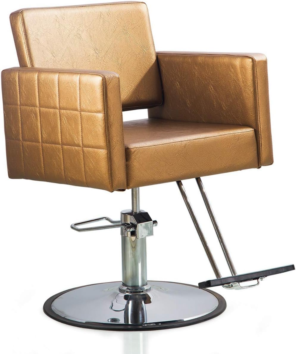 TrumpStar Salon Chair Gold Color with Hydraulic System 360 Rotation and Seating Height Adjusting for Hair Cutting Styling Beauty Waxing: Kitchen & Dining