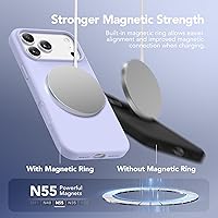 Vista 176 de GONEZ Funda de silicona para iPhone 15 Pro Max, compatible con Magsafe, protector de cámara + protector de pantalla, forro de microfibra suave Negro