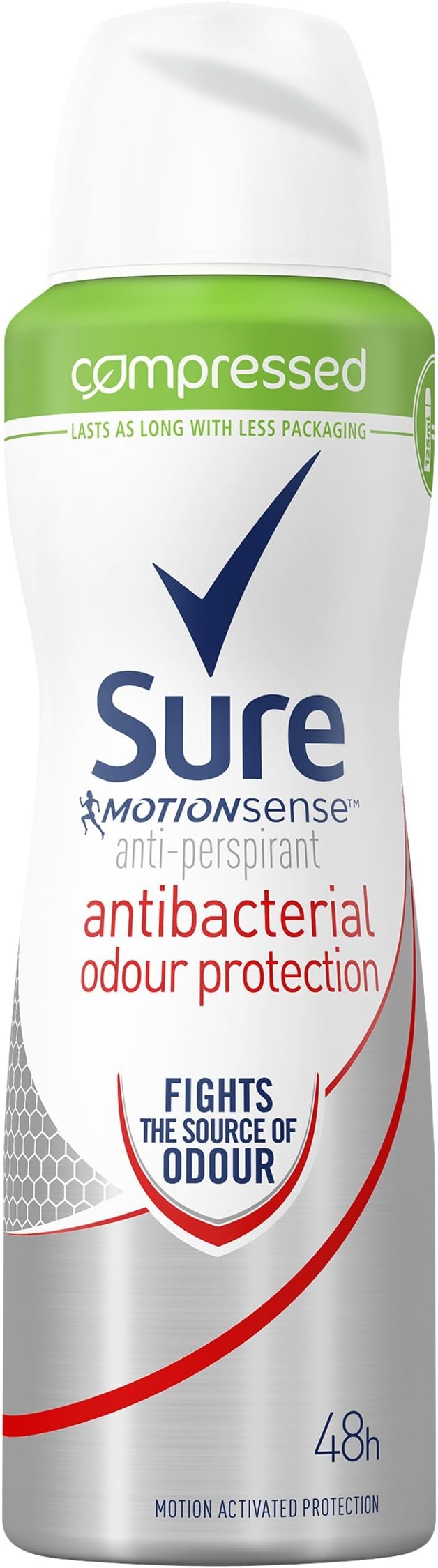 Sure Women Antibacterial Odour Protection Aerosol Anti-Perspirant Deodorant Compressed, 125 ml