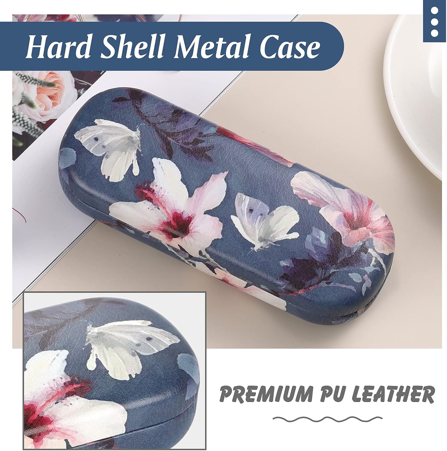 MoKo Hard Glasses Case, Sunglasses Case Eyeglass Case, Flowers Butterfly : Clothing, Shoes & Jewelry