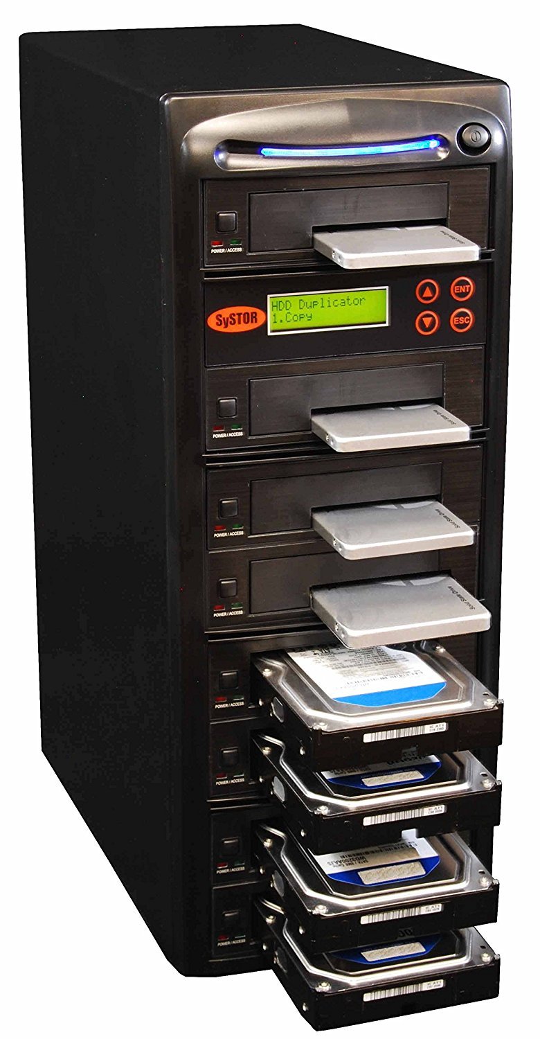 Systor 1:7 HDD/SSD Hard Drive Duplicator - 18GB/Min - Standalone Copier & Eraser/Sanitizer for Multiple SATA 3.5 Disk & 2.5 Solid State Drives - Copy Speeds of up to 300MB/Sec (SYS307DP)
