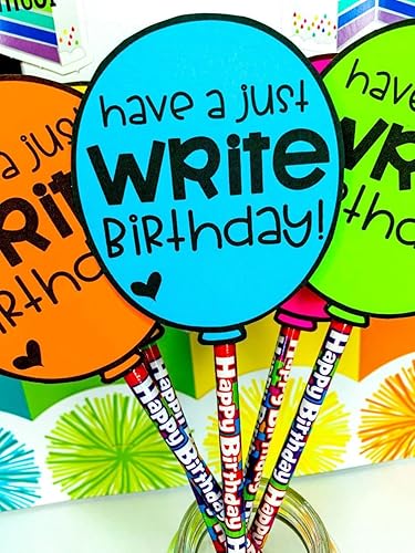 Miniatura 5 de Fun Express Lápices de feliz cumpleaños – Juego a granel de 24 para profesores y estudiantes – Suministros para el aula, recompensas, folletos y
