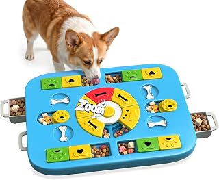 Juguete rompecabezas para perros, juguetes de enriquecimiento para perros dispensadores de golosinas, azul | Estimulación cerebral interactiva IQ, dispensador de golosinas de alimentación lenta, antideslizante y duradero, para perros pequeños, medianos y grandes, gatos y cachorros
