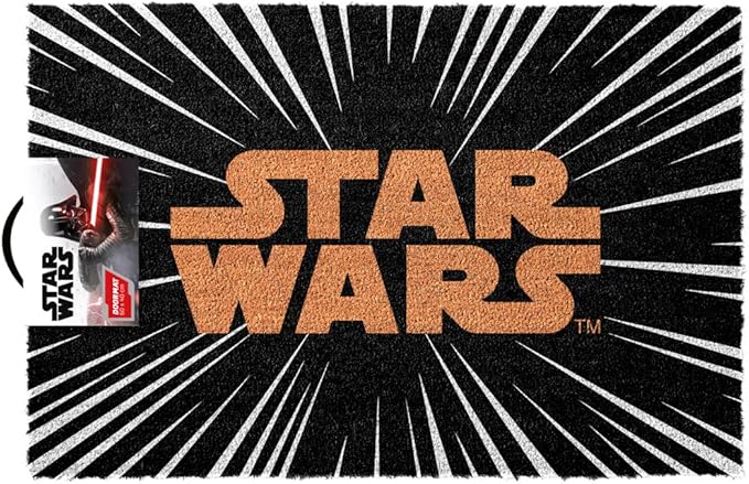 Grupo Erik Kokosmatte Fußmatte Star Wars Logo – Schmutzfangmatte 40×60 cm – Krieg der Sterne Fussmatte Lustig – Türmatte Innen Star Wars Geschenke