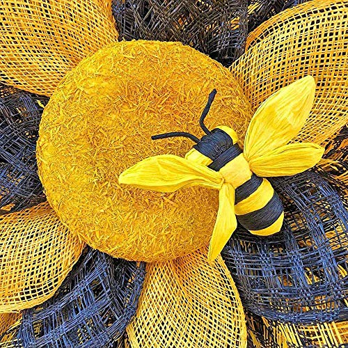 Sobeta Bee Sunflower Wreath, for Front Door Wall Window Party Decoration, Home Decor, Housewarming Gift - Image 7