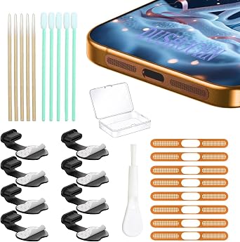 Type-C Anti Loss dust Plug USB C Dust Plug, Port Cover, Built-in Precision dust net Phone Accessories for iPhone 17 Pro 8 Pcs USB C-17Orange Pro