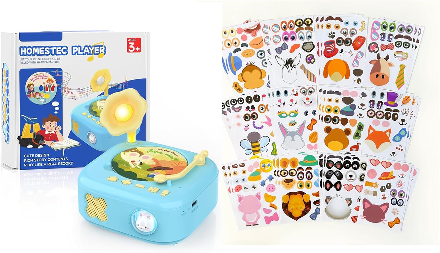HOMESTEC Story Toys + Animal Face Sticker Set