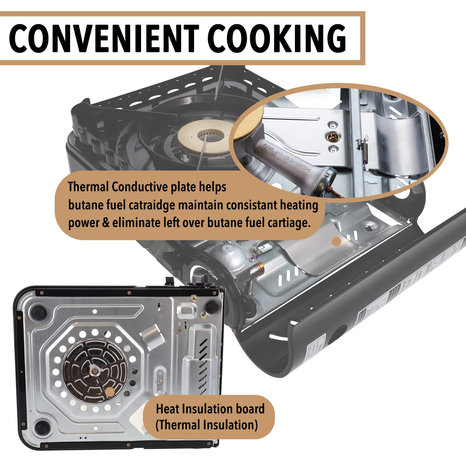 Gas ONE GS3900 New Butane Portable Stove with Brass Burner Head, Dual