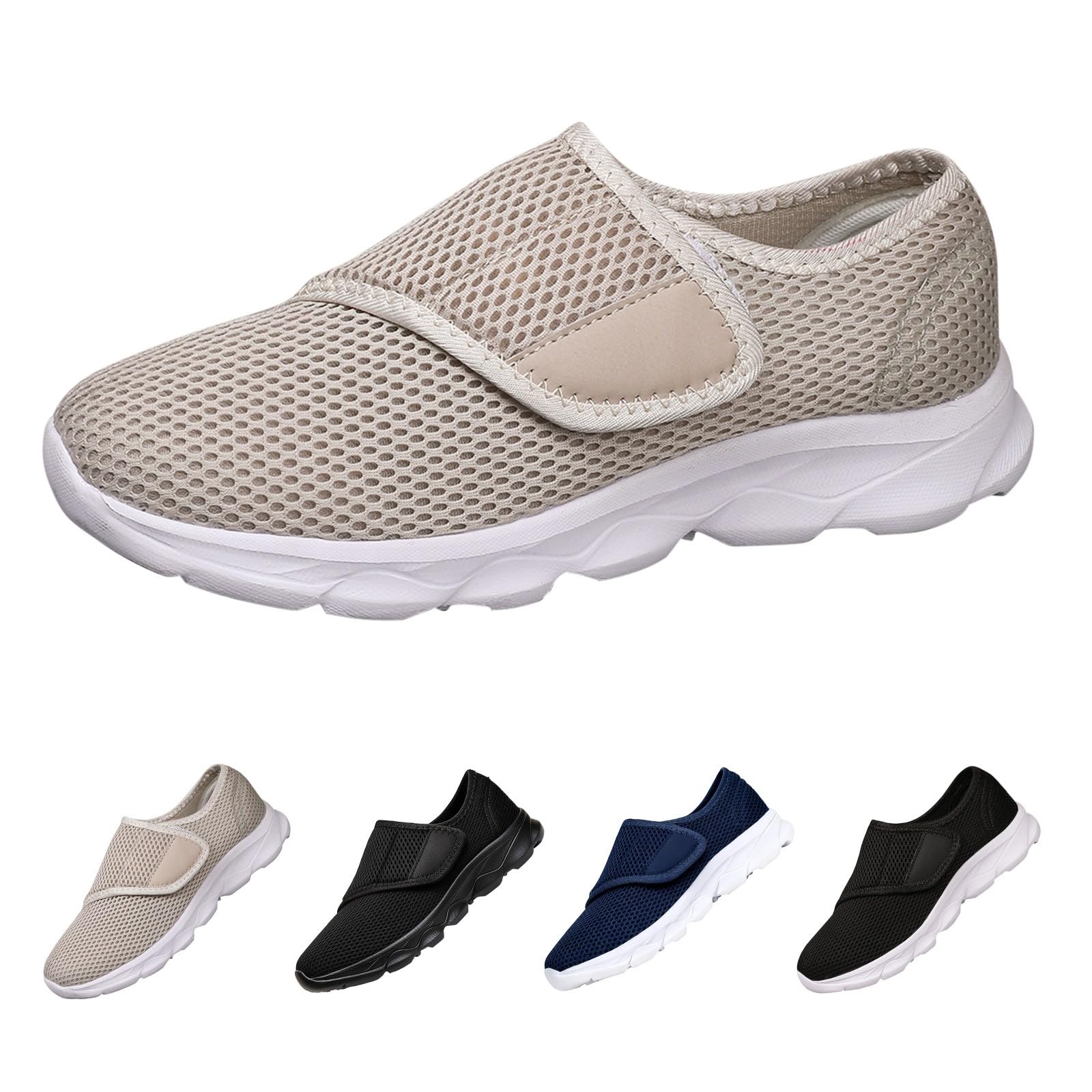 Generico Scarpe Sportive da Donna Casual estive con Chiusura a Strappo pianta Larga Tomaia in Mesh Slip on comode per Camminata Quotidiana e Tempo Libero