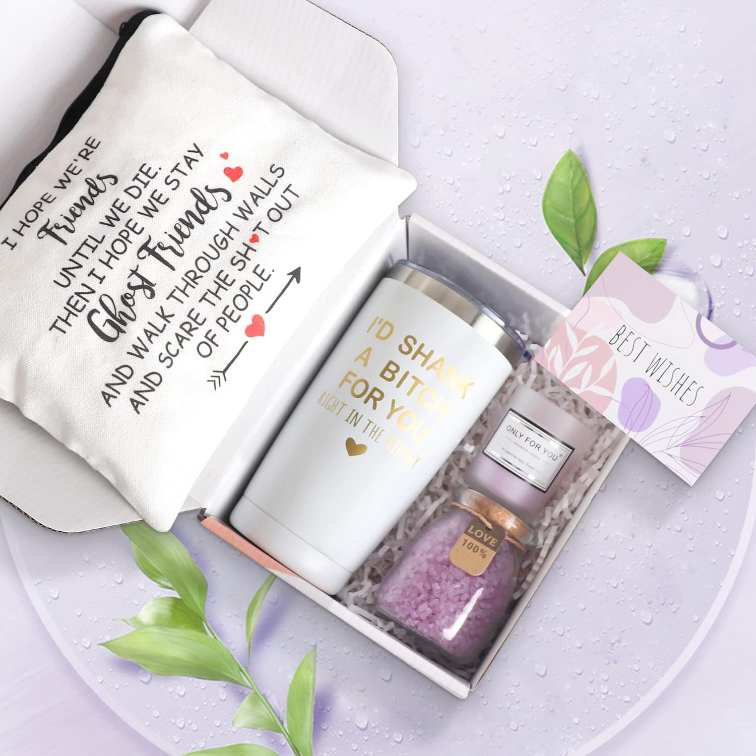 Best Friend Birthday Gifts Basket for Women - Unique Friendship Gifts for Women, Sister, Bestie, BFF (White) - Image 2