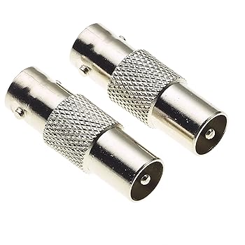 Keple Female Socket To TV Male Coax Plug Adaptor (Pack of 2) 