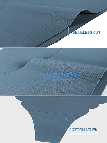 Miniatura 3 de Tanga G String para mujer, tangas invisibles, con borde ondulado, sin costuras, paquete de 6