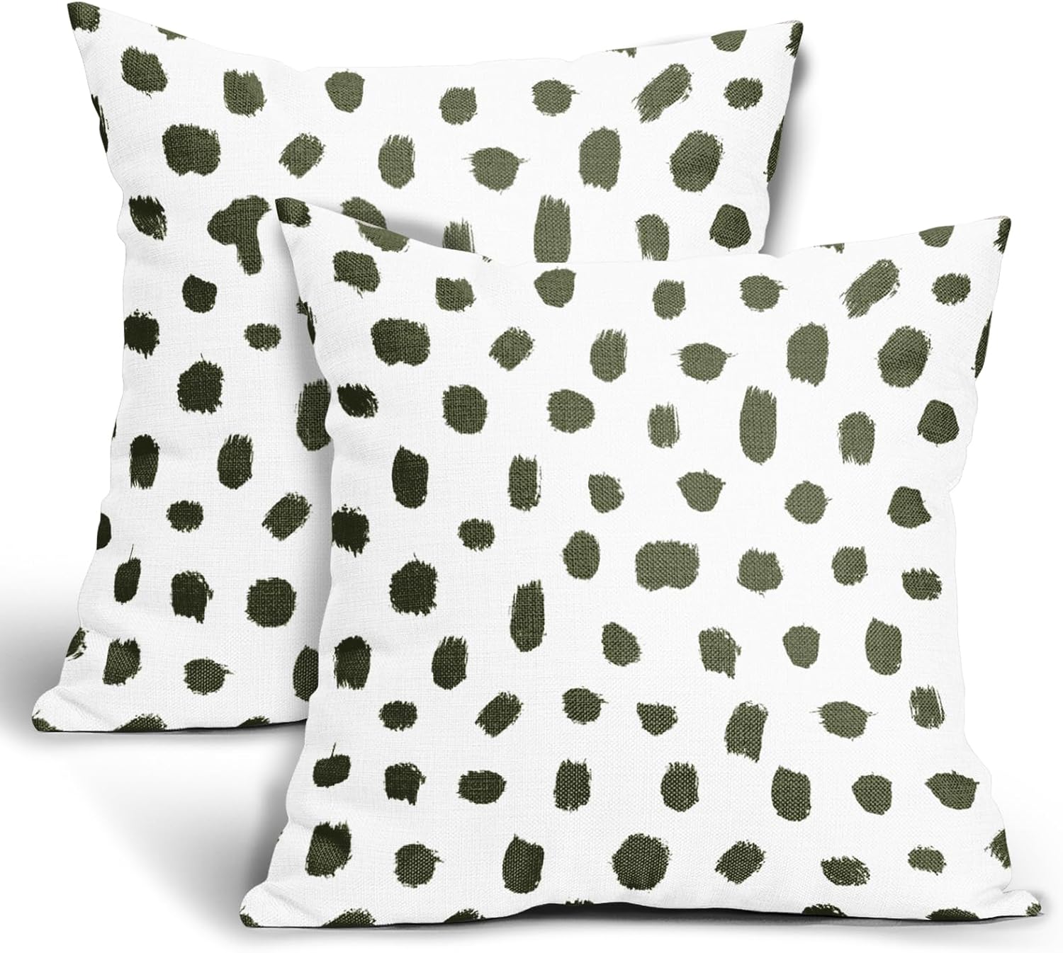 hodmadod Boho Polka Dot Throw Pillows 18x18 Set of 2, Sage