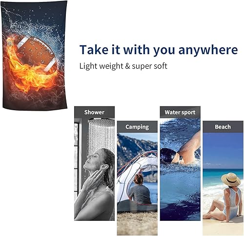 Miniatura 23 de Soccer Balls Microfiber Bath Towel for Sports Boys Men Girls Women, Extra Large Absorbent Lightweight Towels for BathroomBeach Pool Picnic Camping