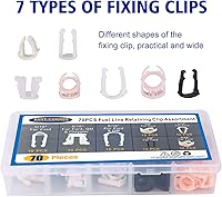 Vista 4 de BUSY-CORNER 70 piezas de clip de retención de línea de combustible, kit surtido de clips de retención de línea de combustible