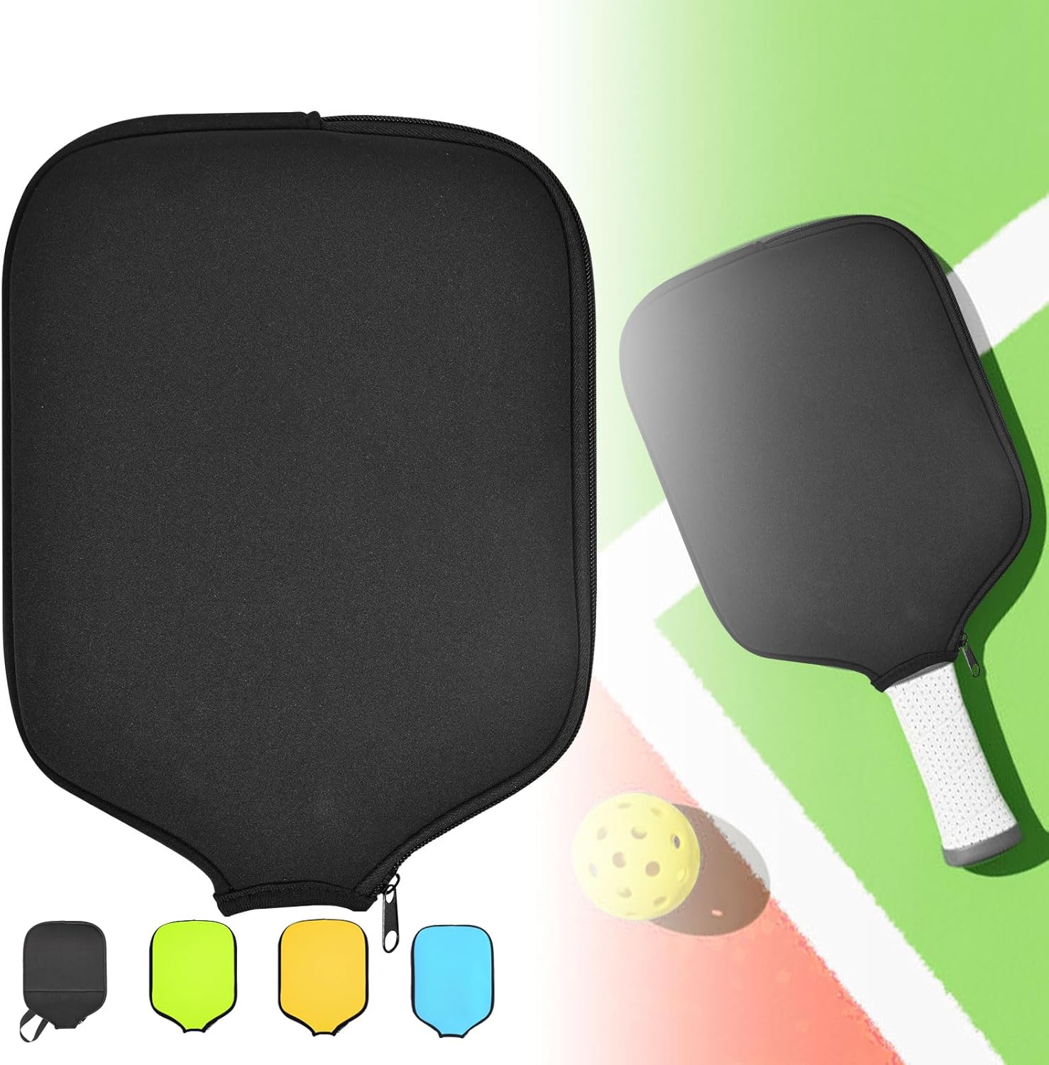Pickleball Paddle Cover, Universal Case Size - 8.6 x 12.2 inches Racket Sleeve, Compatible with Most USAPA Standard and Elongated Pickball Paddles